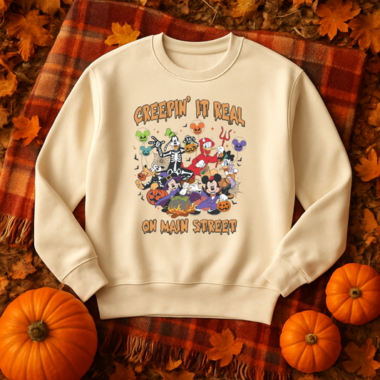 Creepin it Real Disney Halloween Sweatshirt