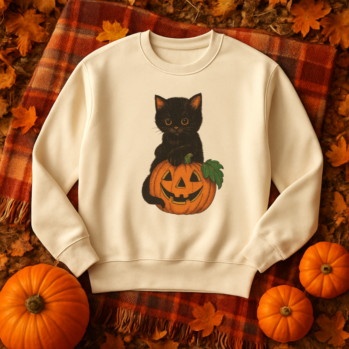 Vintage Halloween Kitty Sweatshirt