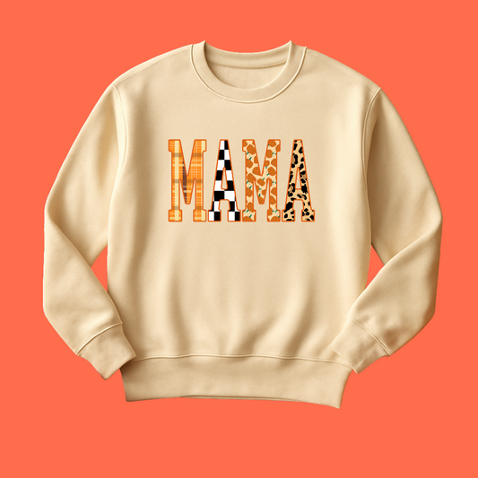 Mama-Fall color/pattern Sweatshirt- Crewneck